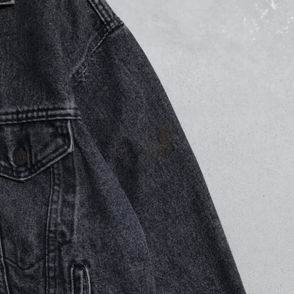 LEVI'S 70507-4858 YARN-DYED BLACK DENIM JACKET (SMALL/GOOD CONDITION)