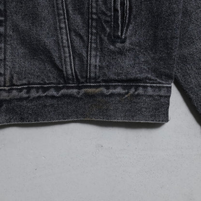 LEVI'S 70507-4858 YARN-DYED BLACK DENIM JACKET (SMALL/GOOD CONDITION)