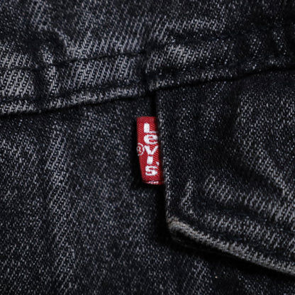 LEVI'S 70507-4858 YARN-DYED BLACK DENIM JACKET (SMALL/GOOD CONDITION)