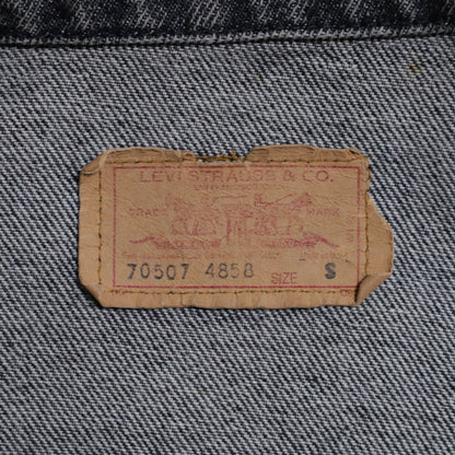 LEVI'S 70507-4858 YARN-DYED BLACK DENIM JACKET (SMALL/GOOD CONDITION)