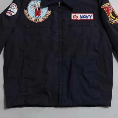 U.S.NAVY DARK BLUE UTILITY JACKET WITH PATCH (SIZE 44S/GOOD CONDITION)