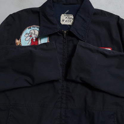 U.S.NAVY DARK BLUE UTILITY JACKET WITH PATCH (SIZE 44S/GOOD CONDITION)