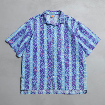 QUIKSILVER ALL-OVER PATTERN S/S SHIRT (LARGE/GOOD CONDITION)