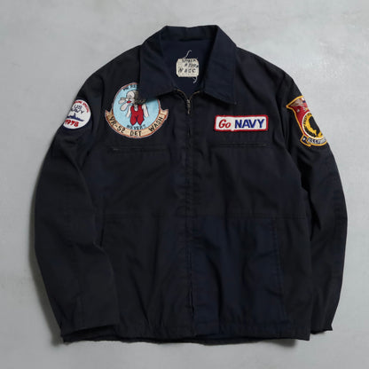 U.S.NAVY DARK BLUE UTILITY JACKET WITH PATCH (SIZE 44S/GOOD CONDITION)