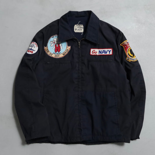 U.S.NAVY DARK BLUE UTILITY JACKET WITH PATCH (SIZE 44S/GOOD CONDITION)