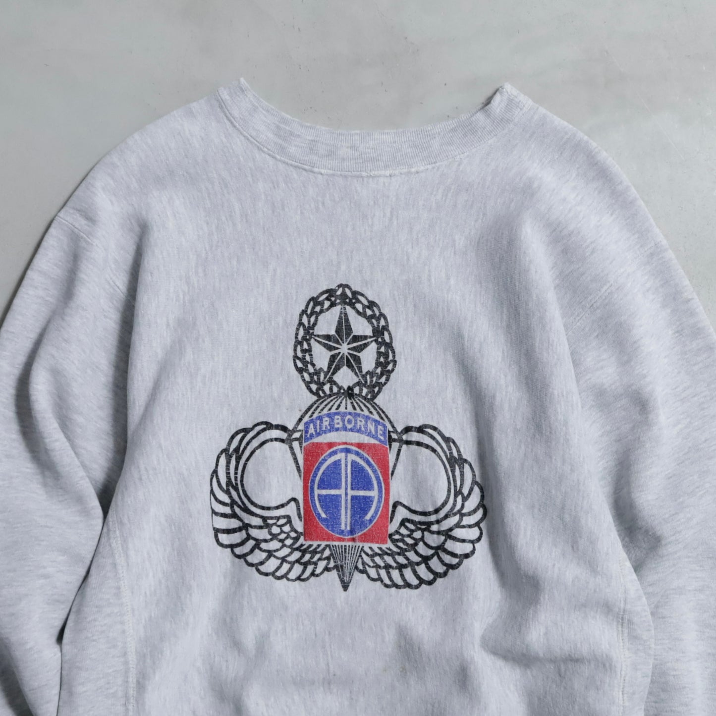 CHAMPION "AIRBORNE" REVERSE WEAVE SWEAT SHIRT (XLARGE/GOOD USED CONDITION)