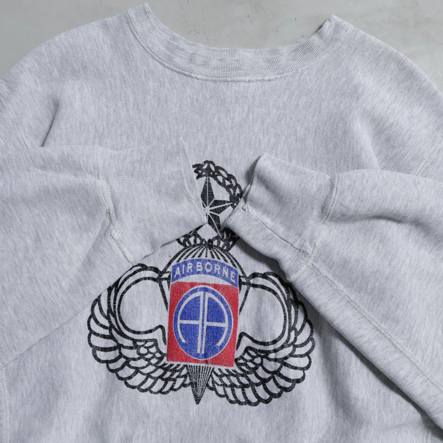 CHAMPION "AIRBORNE" REVERSE WEAVE SWEAT SHIRT (XLARGE/GOOD USED CONDITION)