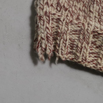 WOLF PATTERN COWICHAN SWEATER (MIX COLOR/BIG SIZE/GOOD CONDITION)