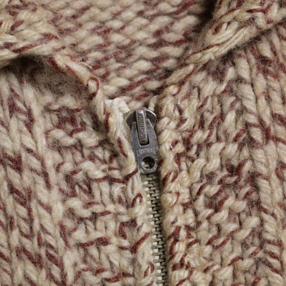 WOLF PATTERN COWICHAN SWEATER (MIX COLOR/BIG SIZE/GOOD CONDITION)
