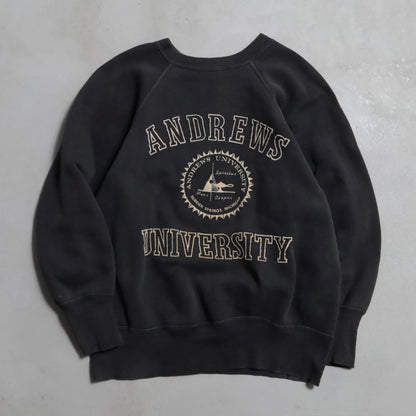 ANDREWS UNIVERSITY FLOCKY SWEAT SHIRT (BLACK/BIG SIZE/GOOD CONDITION)