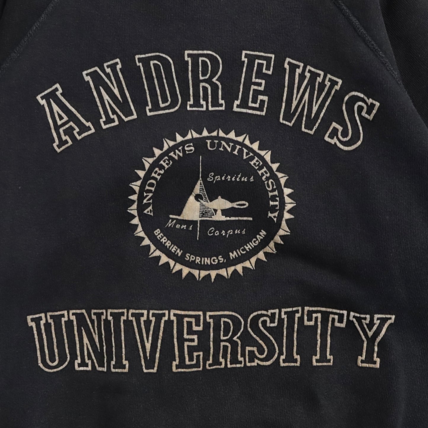 ANDREWS UNIVERSITY FLOCKY SWEAT SHIRT (BLACK/BIG SIZE/GOOD CONDITION)