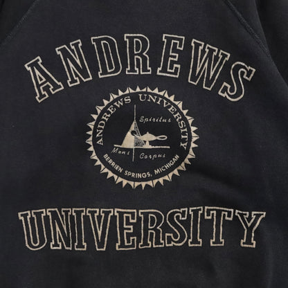 ANDREWS UNIVERSITY FLOCKY SWEAT SHIRT (BLACK/BIG SIZE/GOOD CONDITION)