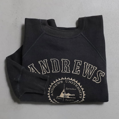 ANDREWS UNIVERSITY FLOCKY SWEAT SHIRT (BLACK/BIG SIZE/GOOD CONDITION)