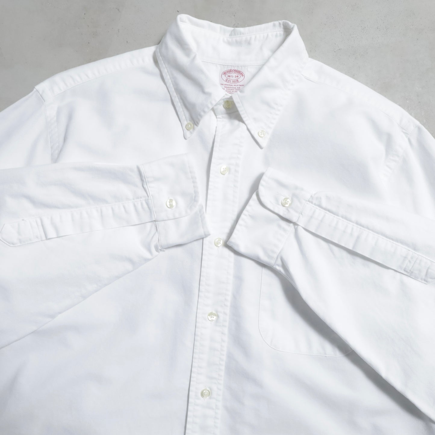 BROOKS BROTHERS OXFORD B.D. SHIRT (16 1/2-34/GOOD CONDITION)