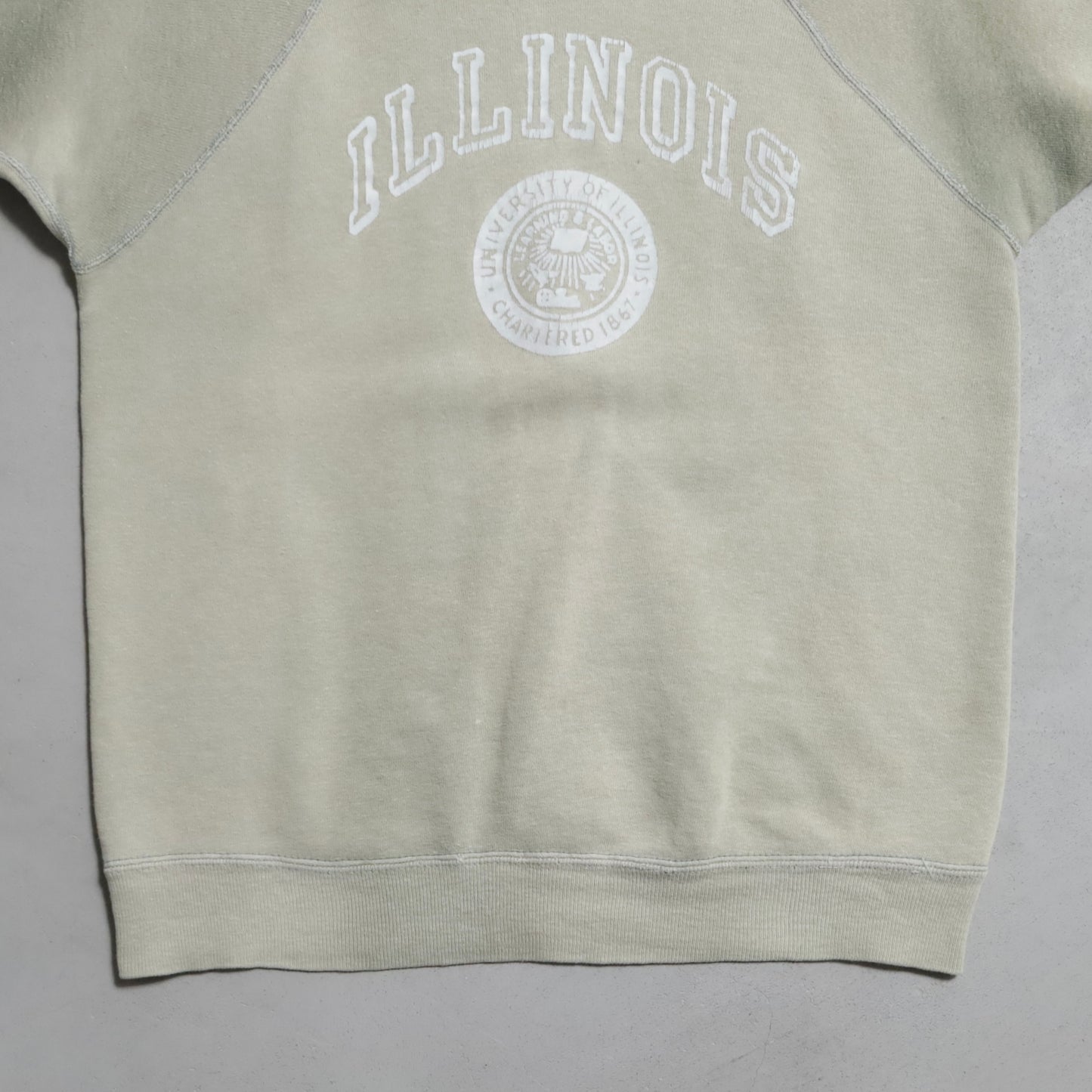 OLD "ILLINOIS" S/S SWEAT SHIRT (SUPER SUN FADE/GOOD CONDITION)