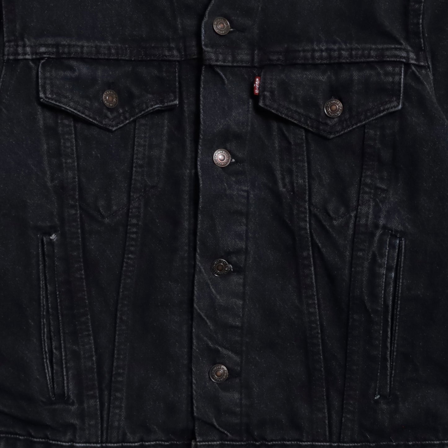 LEVI'S 70506-0259 BLACK DENIM JACKET (SIZE 42R/GOOD CONDITION)