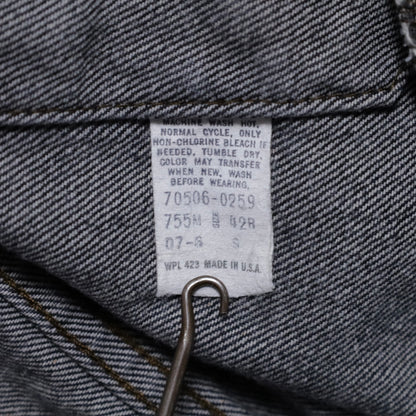 LEVI'S 70506-0259 BLACK DENIM JACKET (SIZE 42R/GOOD CONDITION)