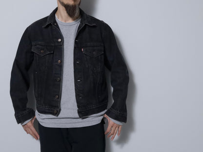 LEVI'S 70506-0259 BLACK DENIM JACKET (SIZE 42R/GOOD CONDITION)