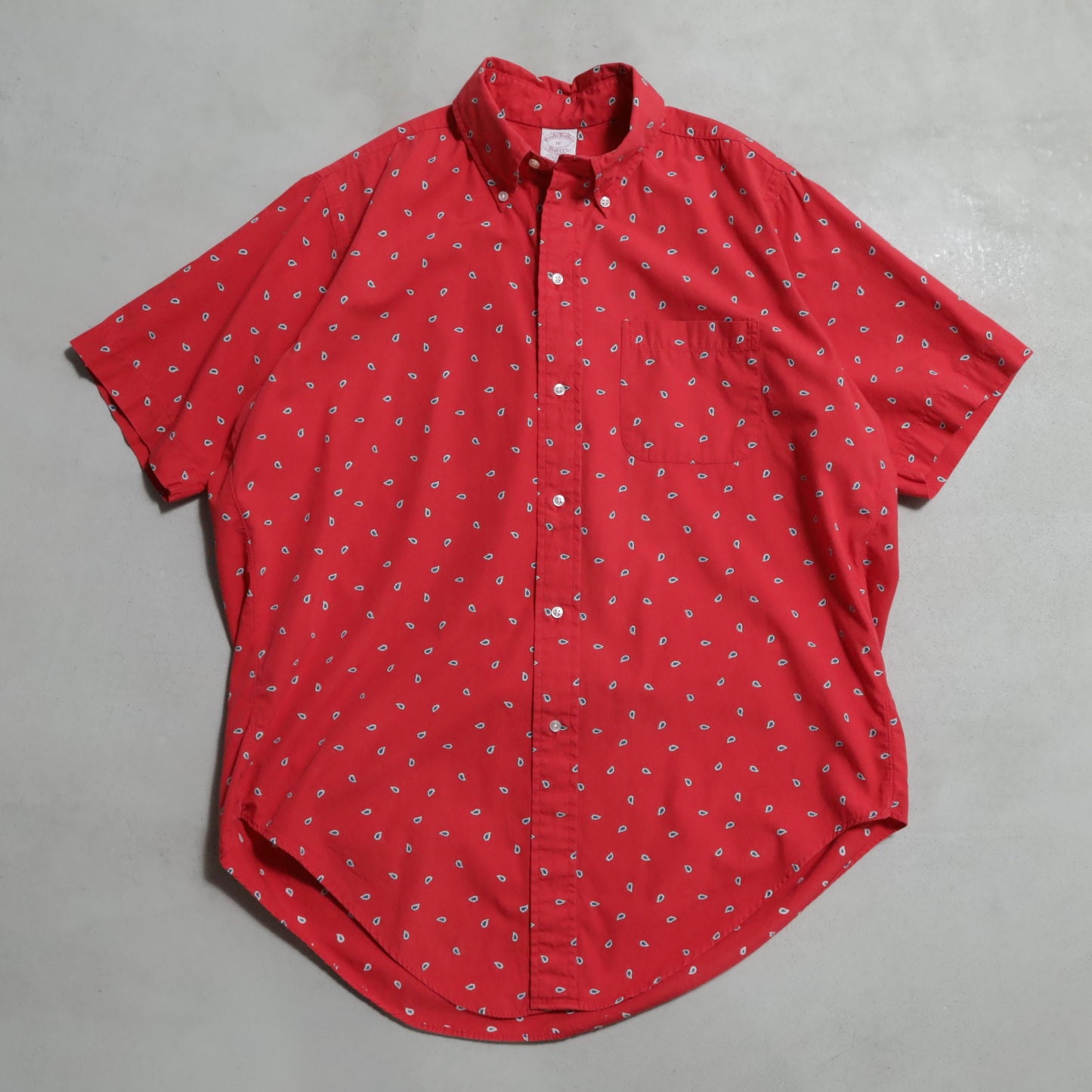 BROOKS BROTHERS PAISLEY PATTERN B.D. SHIRT (6BUTTON/MAKERS/SIZE 16/GOOD CONDITION)