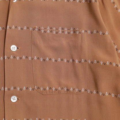 SANDY MAC DONALD ATOMIC PATTERN RAYON SHIRT (LARGE/GOOD CONDITION)