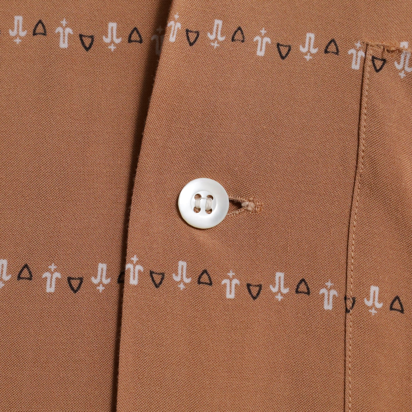 SANDY MAC DONALD ATOMIC PATTERN RAYON SHIRT (LARGE/GOOD CONDITION)