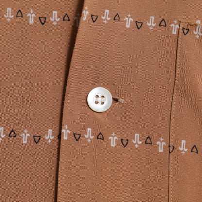 SANDY MAC DONALD ATOMIC PATTERN RAYON SHIRT (LARGE/GOOD CONDITION)