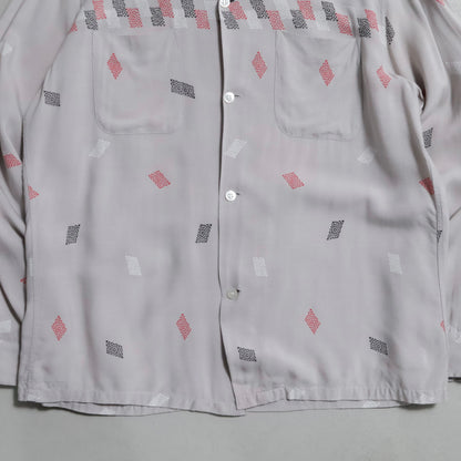 CAVALIER CASUALS ATOMIC PATTERN RAYON SHIRT (LARGE/GOOD CONDITION)