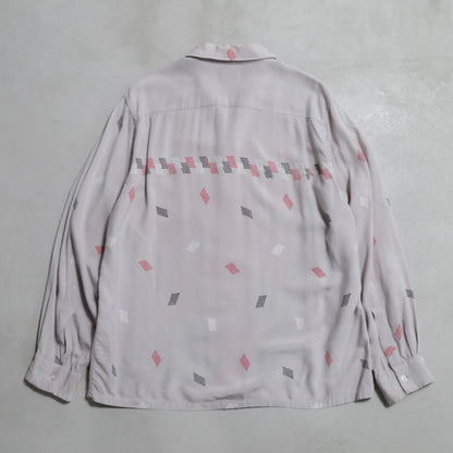 CAVALIER CASUALS ATOMIC PATTERN RAYON SHIRT (LARGE/GOOD CONDITION)
