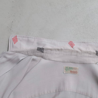 CAVALIER CASUALS ATOMIC PATTERN RAYON SHIRT (LARGE/GOOD CONDITION)