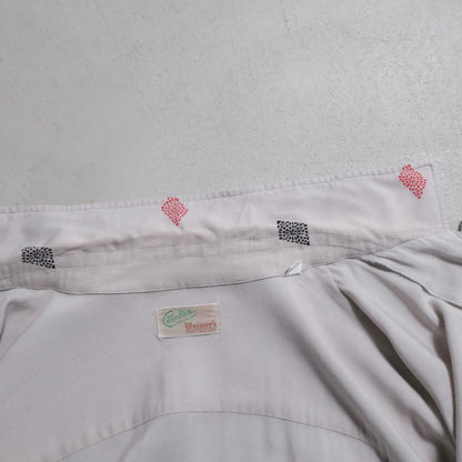 CAVALIER CASUALS ATOMIC PATTERN RAYON SHIRT (LARGE/GOOD CONDITION)
