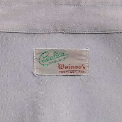 CAVALIER CASUALS ATOMIC PATTERN RAYON SHIRT (LARGE/GOOD CONDITION)