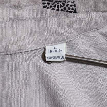 CAVALIER CASUALS ATOMIC PATTERN RAYON SHIRT (LARGE/GOOD CONDITION)