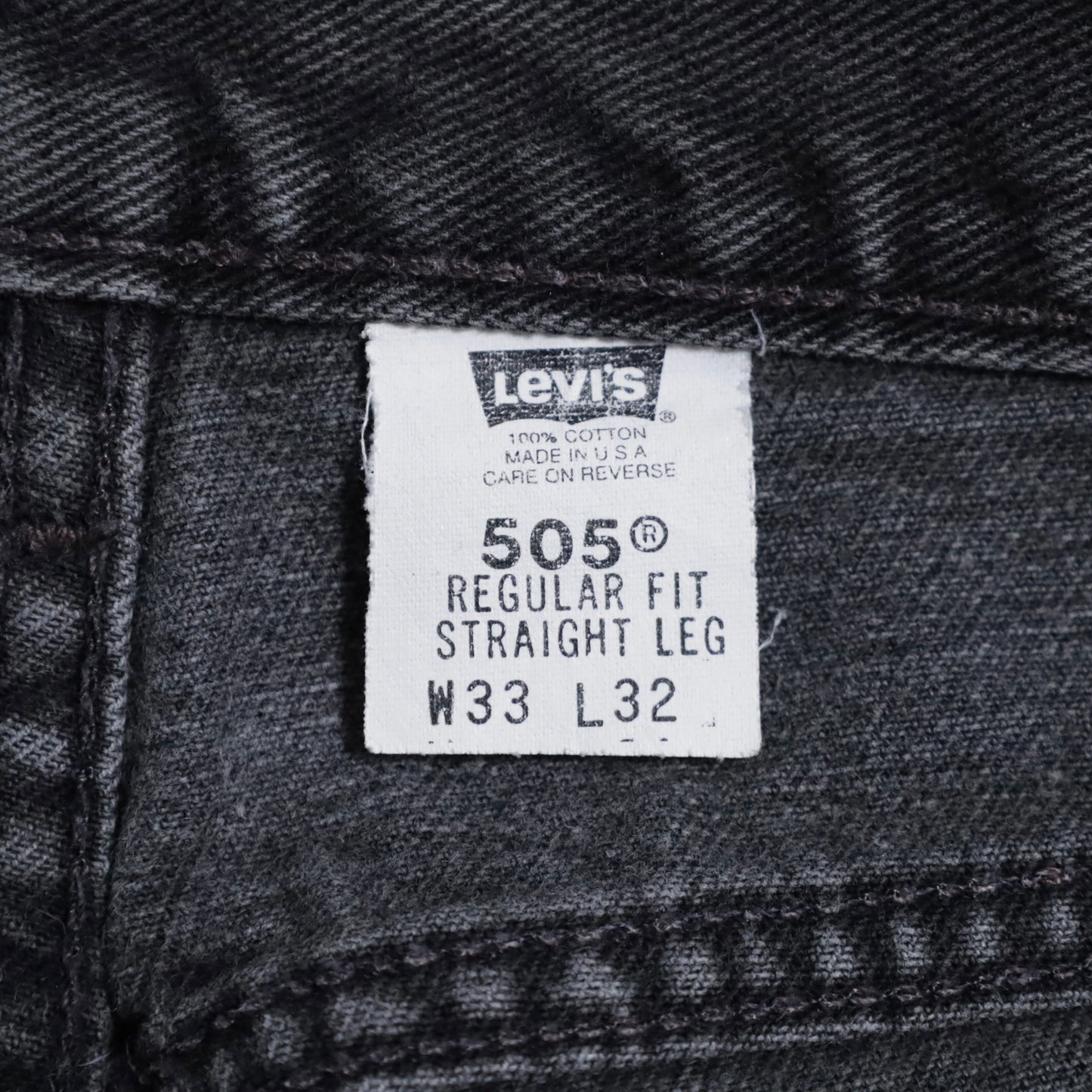 LEVI'S 505 BLACK DENIM PANTS (W33L32/GOOD CONDITION)
