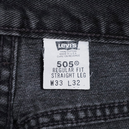 LEVI'S 505 BLACK DENIM PANTS (W33L32/GOOD CONDITION)