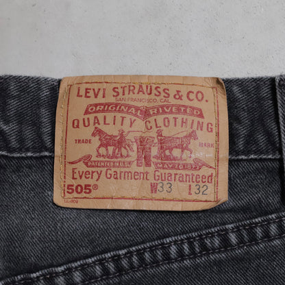 LEVI'S 505 BLACK DENIM PANTS (W33L32/GOOD CONDITION)