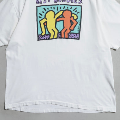 KEITH HARING "BEST BUDDIES" ART T-SHIRT (XLARGE/GOOD CONDITION)