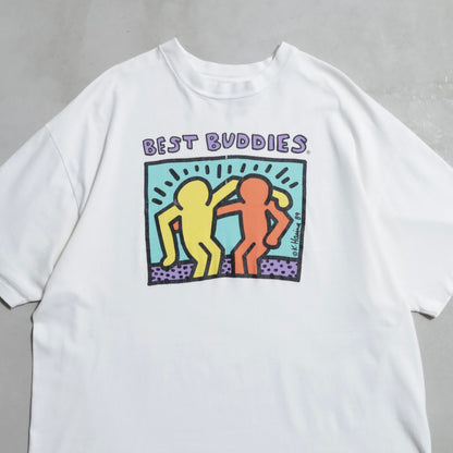 KEITH HARING "BEST BUDDIES" ART T-SHIRT (XLARGE/GOOD CONDITION)