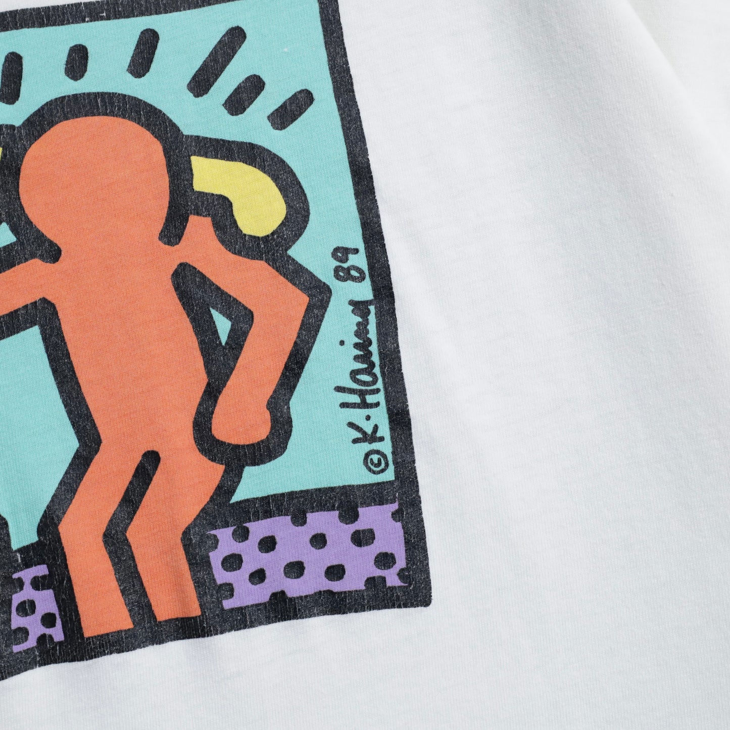 KEITH HARING "BEST BUDDIES" ART T-SHIRT (XLARGE/GOOD CONDITION)