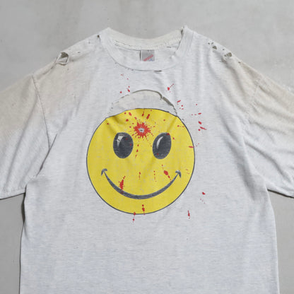 GUN SHOT SMILE FACE T-SHIRT (XLARGE/GOOD DAMAGE)