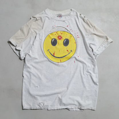 GUN SHOT SMILE FACE T-SHIRT (XLARGE/GOOD DAMAGE)