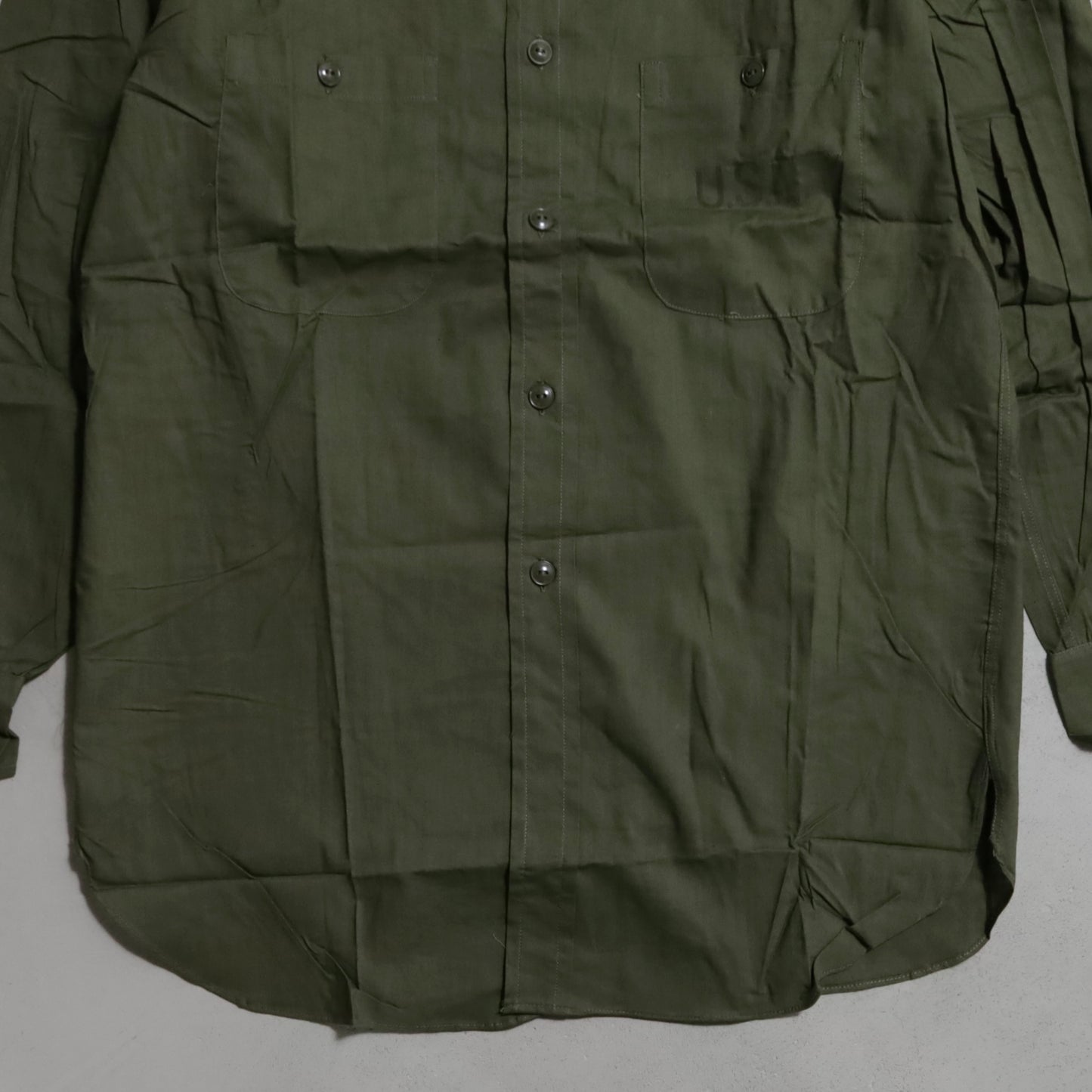 DEAD STOCK U.S.NAVY COTTON POPLIN UTILITY SHIRT (SIZE 15)