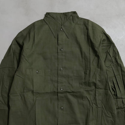 DEAD STOCK U.S.NAVY COTTON POPLIN UTILITY SHIRT (SIZE 15)