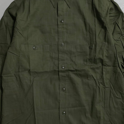DEAD STOCK U.S.NAVY COTTON POPLIN UTILITY SHIRT (SIZE 15)