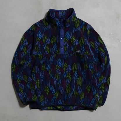 PATAGONIA LEAF PATTERN SNAP-T FLEECE JACKET (XLARGE/GOOD CONDITION)