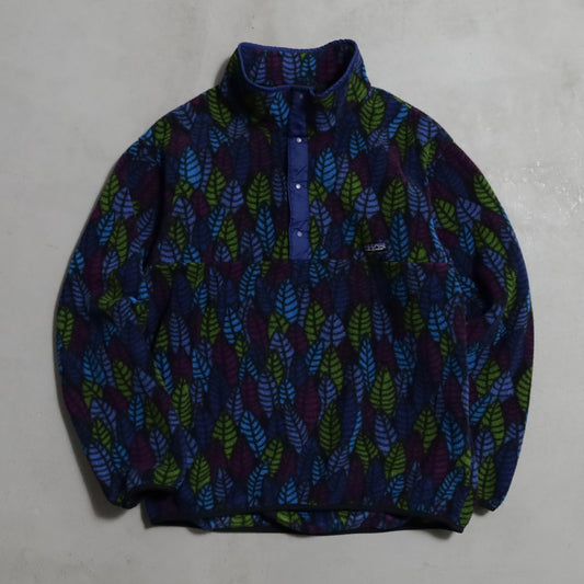 PATAGONIA LEAF PATTERN SNAP-T FLEECE JACKET (XLARGE/GOOD CONDITION)