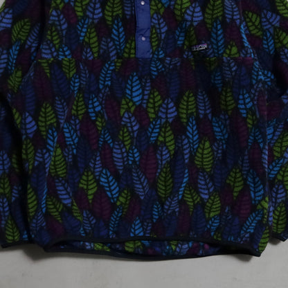 PATAGONIA LEAF PATTERN SNAP-T FLEECE JACKET (XLARGE/GOOD CONDITION)