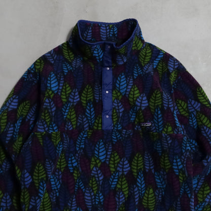 PATAGONIA LEAF PATTERN SNAP-T FLEECE JACKET (XLARGE/GOOD CONDITION)