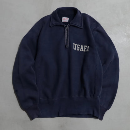 CHAMPION USAFA HALF ZIP REVERSE WEAVE SWEAT SHIRT (TATAKI TAG/MIDIUM/GOOD USED CONDITION)