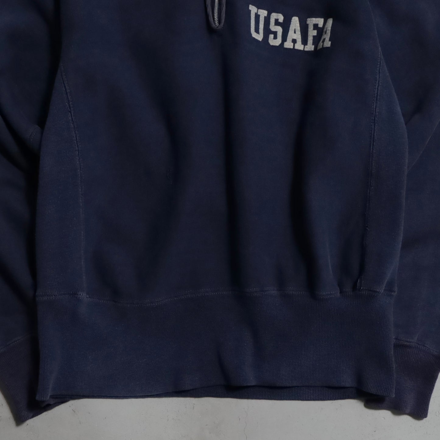 CHAMPION USAFA HALF ZIP REVERSE WEAVE SWEAT SHIRT (TATAKI TAG/MIDIUM/GOOD USED CONDITION)