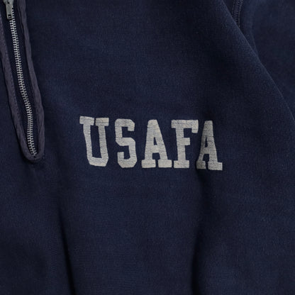 CHAMPION USAFA HALF ZIP REVERSE WEAVE SWEAT SHIRT (TATAKI TAG/MIDIUM/GOOD USED CONDITION)